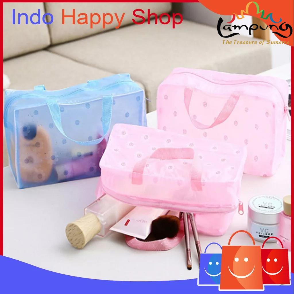 ⭐️𝐈𝐇𝐒 𝟎𝟑𝟑 𝐋𝐚𝐦𝐩𝐮𝐧𝐠⭐️Tas Make Up Tas Kosmetik Transparan Anti Air Cosmetic Pouch Waterproof