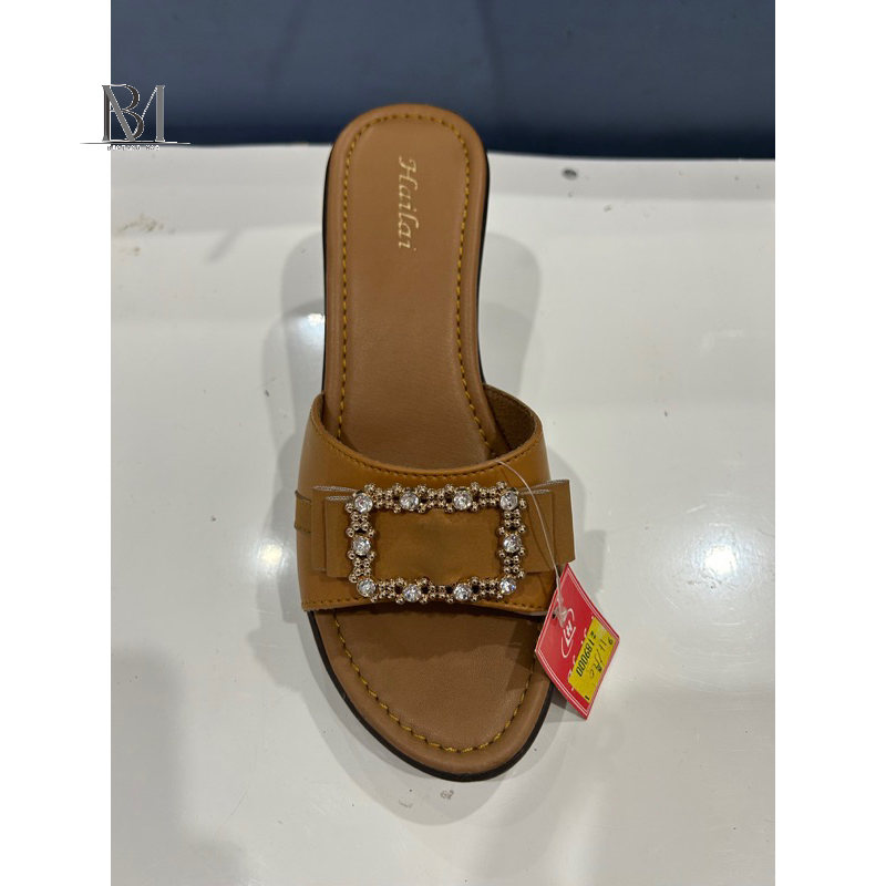 Sandal Wanita Hailai Wedges Warna Coklat Heels 5cm [ORI 100%]