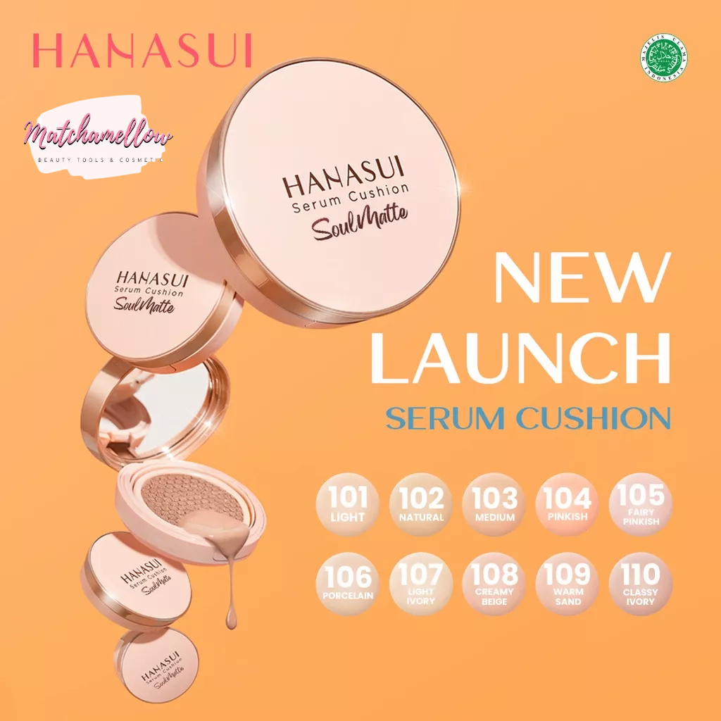 ❄️MATCHA❄️ HANASUI SERUM CUSHION SOULMATTE -BB CUSHION CREAM TOTAL COVER ORIGINAL