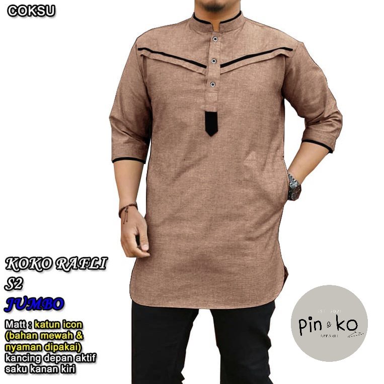 PIK - Koko Kurta Rafli S2/ Pakaian Muslim Pria/ Koko Muslim Pria/ Koko Qurta