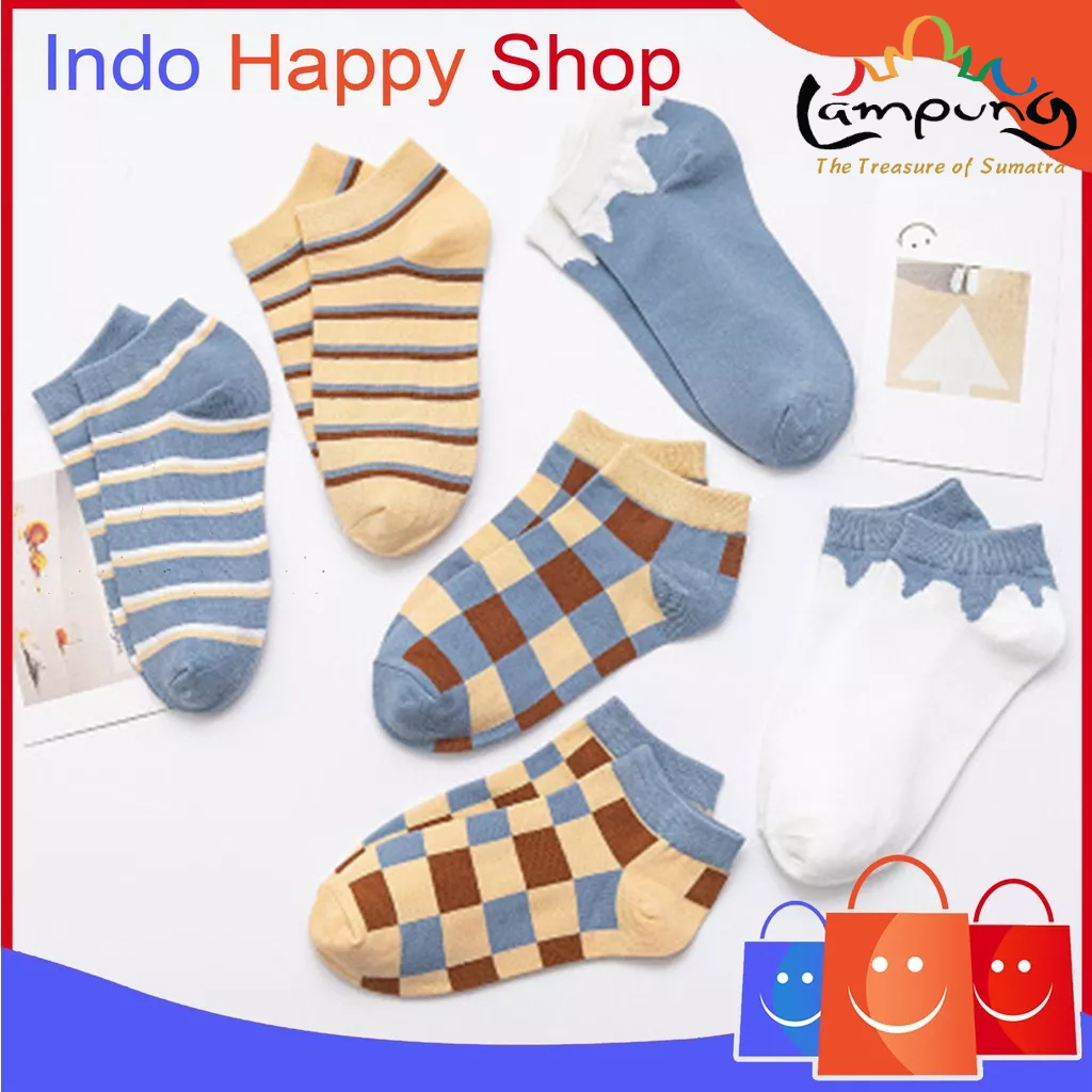 ⭐️𝐈𝐇𝐒 𝟑𝟐𝟐 𝐋𝐚𝐦𝐩𝐮𝐧𝐠⭐️Kaos Kaki Wanita Motif Catur New Fashion Korean Style Socks Breathable