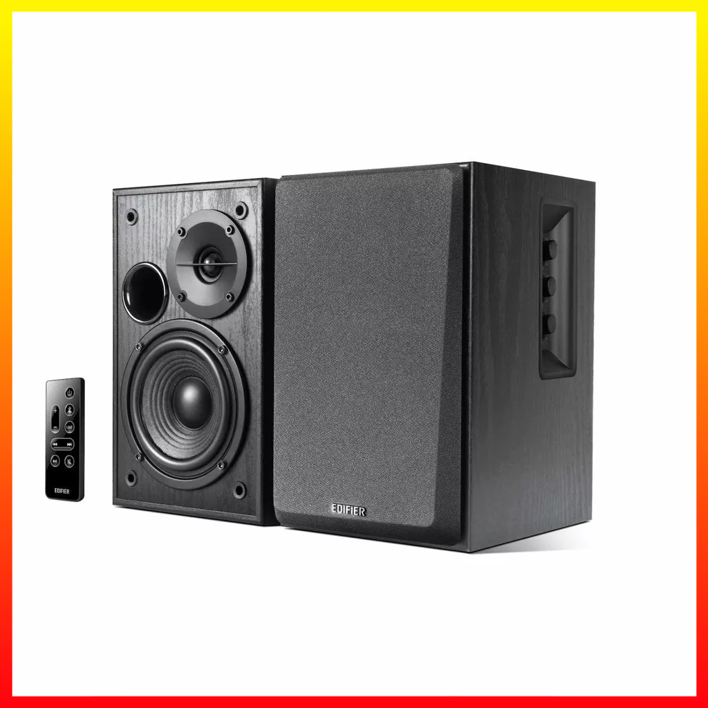 Audio Home Theater Bookshelf Speaker Aktif 2.0 Dual Microphone Bluetooth AUX RCA Edifier R1580MB - I7SK2LBK