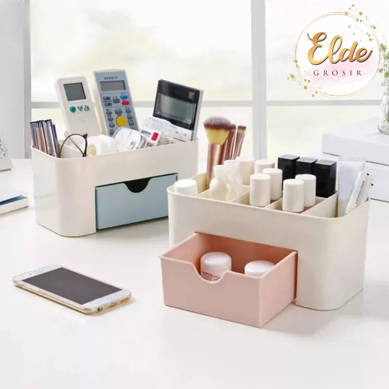 ELDE - KOREAN BEAUTY COSMETIC BOX PLASTIC / RAK KOSMETIK PLASTIK /STORAGE BOX MAKEUP BRUSH KOTAK PERHIASAN SERBAGUNA MAKE UP KOSMETIK PENYIMPANAN