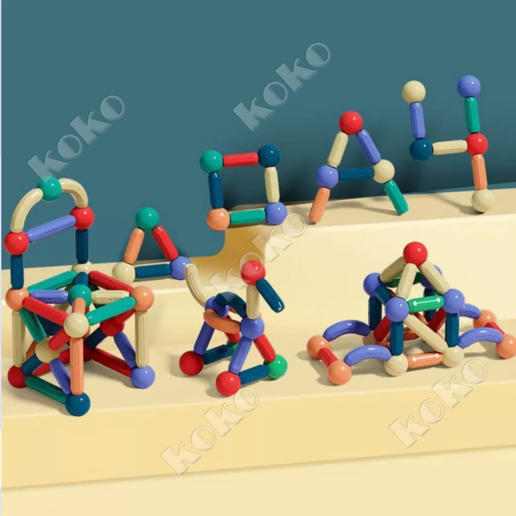 COD Mainan Magnet Stick Balls Anak Dengan Kotak,Magnetic Building Blocks Edukasi Mainan Susun,Puzzle Kreatifitas Toys and Sensory