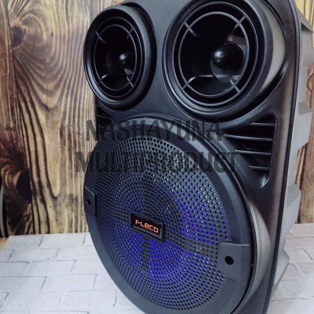 Speaker Bluetooth Karaoke Fleco F-3381 6,5 Inchi Free Microphone