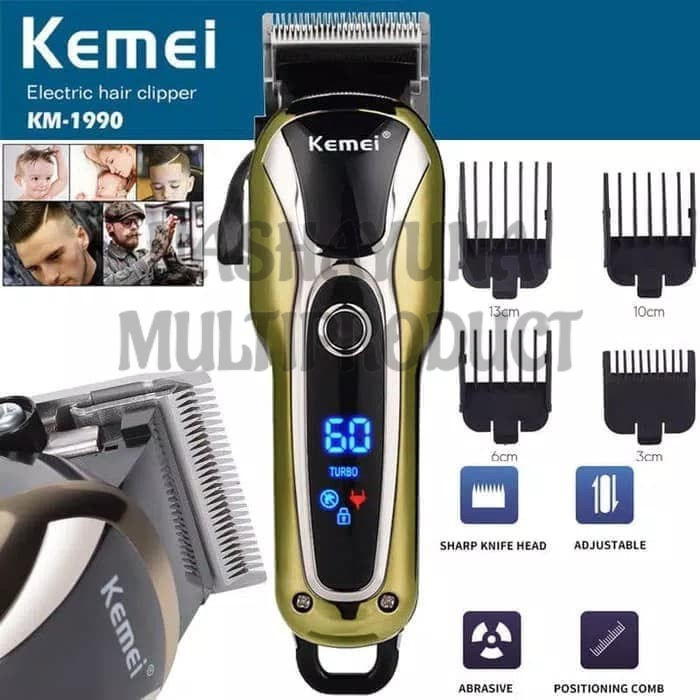 NEW!! Kemei KM-1990 Hair Clipper Cordless Original Alat Cukur Rambut