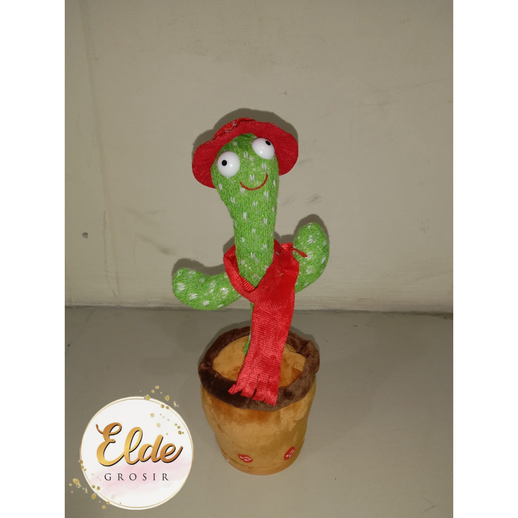 ELDE - mainan kaktus Cactus Toy Boneka Pintar Kaktus Joget Joged Goyang Bisa Bicara Menari music