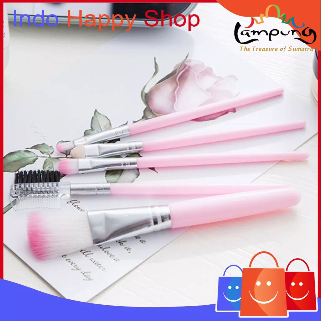 ⭐️𝐈𝐇𝐒 𝟎𝟒𝟔 𝐋𝐚𝐦𝐩𝐮𝐧𝐠⭐️Kuas Make Up Brush Set 5 in 1 Make Up Brush Set 5 in 1 Make Up Tools / Brush