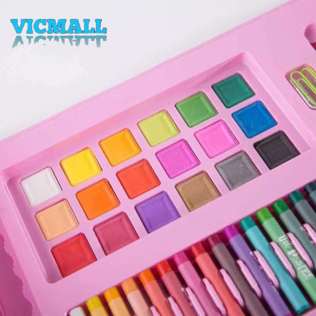 VICMALL - Crayon Anak Pengasah 208pcs Set Alat Menggambar Melukis Anak-anak Crayon Cat Air Pensil