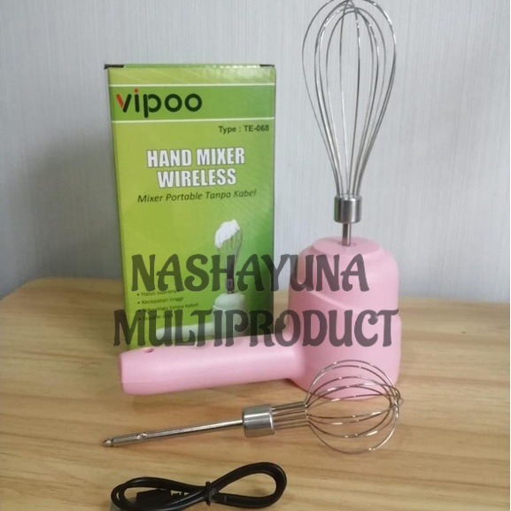 HAND MIXER WIRELESS  VIPOO TE- 068 BLENDER TANGAN PENGOCOK TELUR