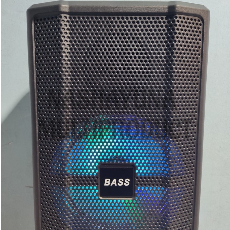 SPEAKER BLUETOOTH PORTABLE F-8606 LED AB GRATIS MICROPHONE WIRELESS RADIOFM/MP3/AUX  SUARA EXTRA BASS