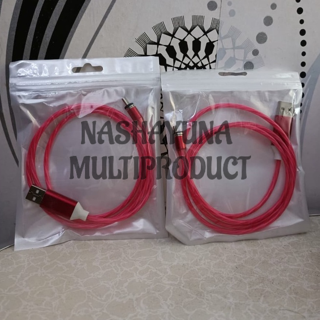 KABEL CHARGER USB MAGHNET LED UNIVERSAL