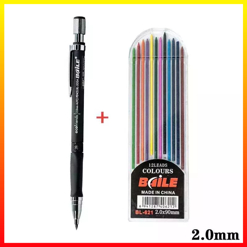 Pensil Mekanik Mechanical Pencil 2B 2mm 12 Isi Ringan dan Tahan Lama - 7ROTEFBK