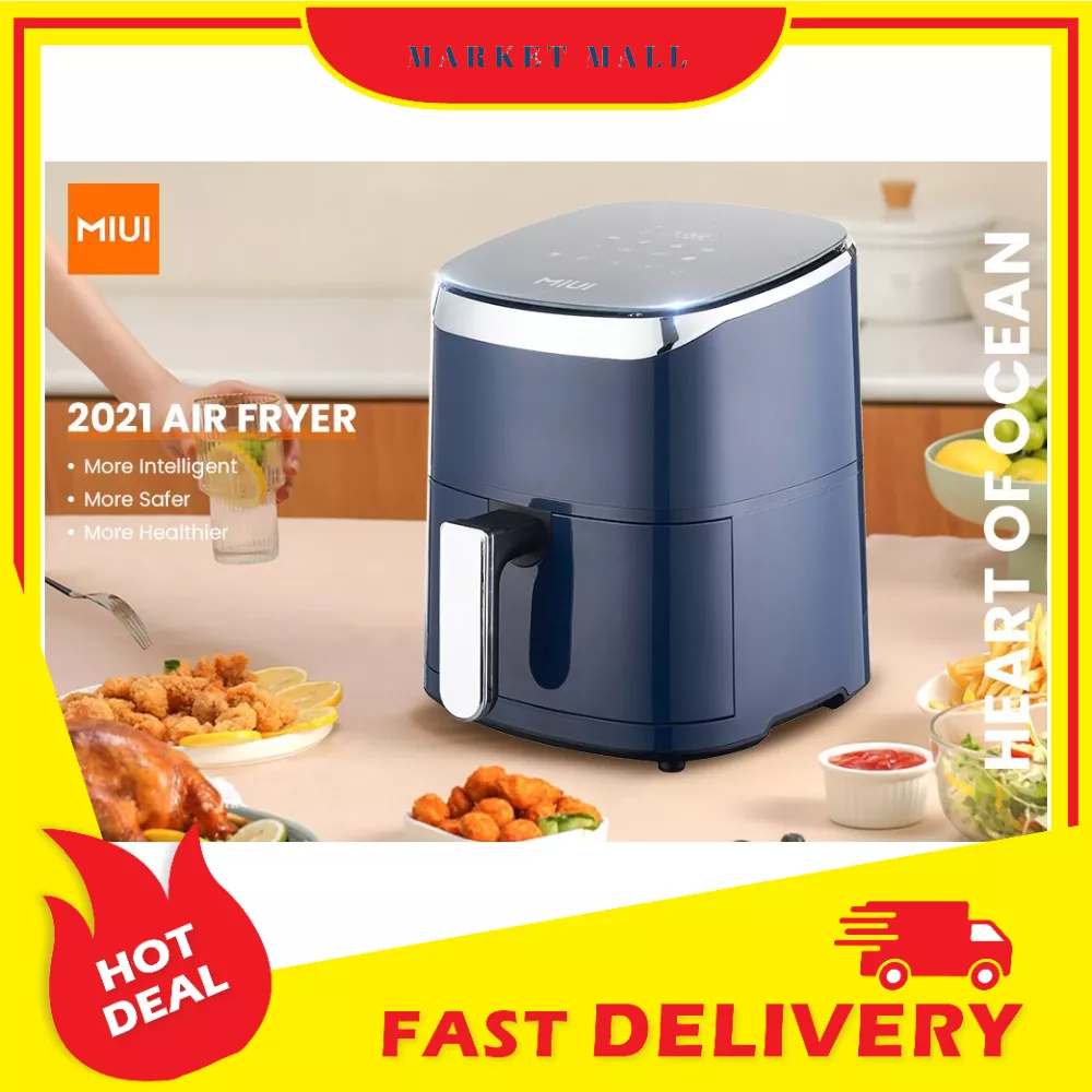 Mesin Alat Penggoreng Udara Layar Sentuh LED Indikator Anti Lengket Air Fryer 4.5L MIUI - WIHZ01BL