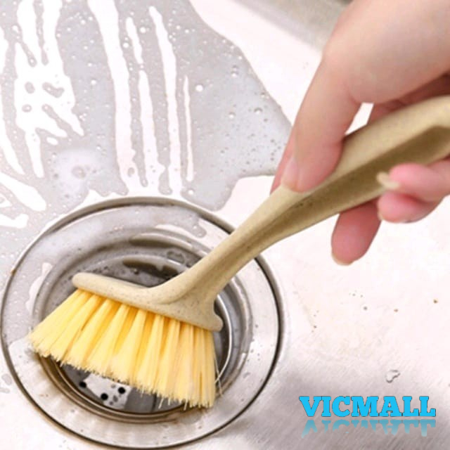 VICMALL - Tongkat Sikat Pembersih Dapur Serbaguna Sikat Panci Kuali Kompor Wastafel WC