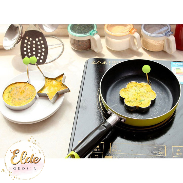 ELDE - Cetakan Telur Goreng Ceplok Panggang Bentuk Unik Lucu Karakter Stainless