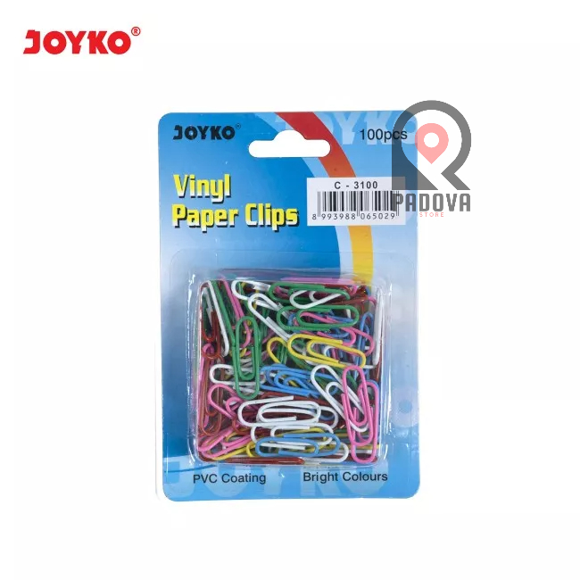 

Klip Kertas / Penjepit Kertas Joyko / Vinyl Paper Clips Joyko C-3100