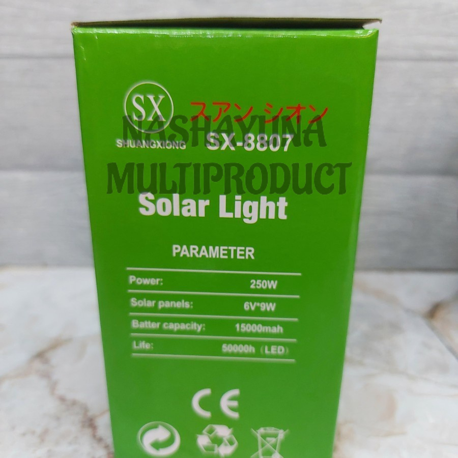 LAMPU TENAGA SURYA SX-8807 CAHAYA TERANG DAN HEMAT ENERGY