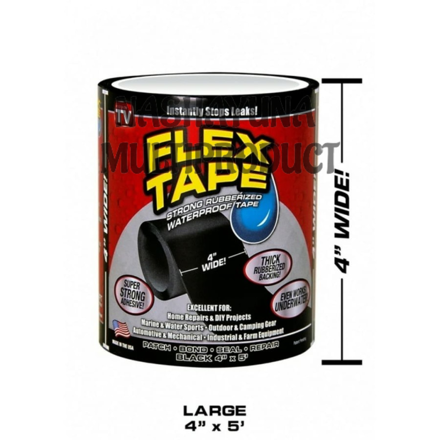 COD!!! FLEX TAPE Isolasi Lakban Solatip Lem Penambal Ajaib Super Kuat Anti Air Pipa Kaca Bocor Waterproof Rubberized Hitam Serbaguna