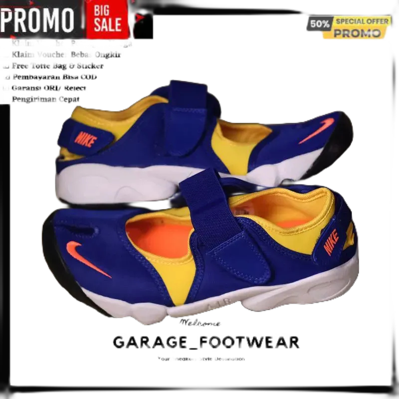 SEPATU SENDAL SEPATU WANITA NIKE AIR RIFT BLUE YELLOW ORIGINAL