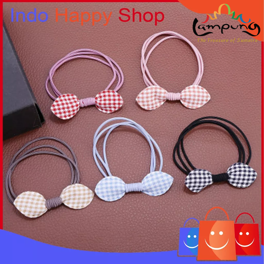 ⭐️𝐈𝐇𝐒 𝟎𝟏𝟑 𝐋𝐚𝐦𝐩𝐮𝐧𝐠⭐️Ikat Rambut Korea Motif Lucu Rubber Band Korean Style Fresh Leather Rope Fabric Bow