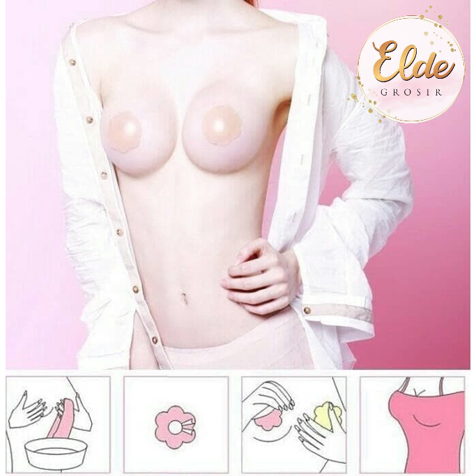 ELDE  - BRA Nipple PAD Cover Self adhesive Nipple pad Silicone Pad Silicon Bra Penutup Puting Susu (SEPASANG)