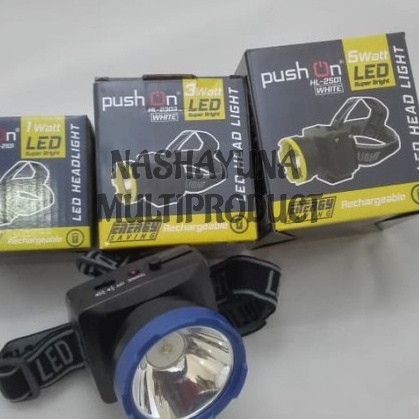 SENTER KEPALA/HEADLAMP PUSH ON HL-2303 CAHAYA 3 WATT BATRAI AWET DAN TAHAN LAMA