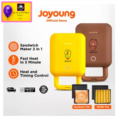 LINEFRIENDS SAY LINE FRIENDS JOYOUNG WAFFLE MAKER AND SANDWICH MAKER BROWN SALLY ORIGINAL