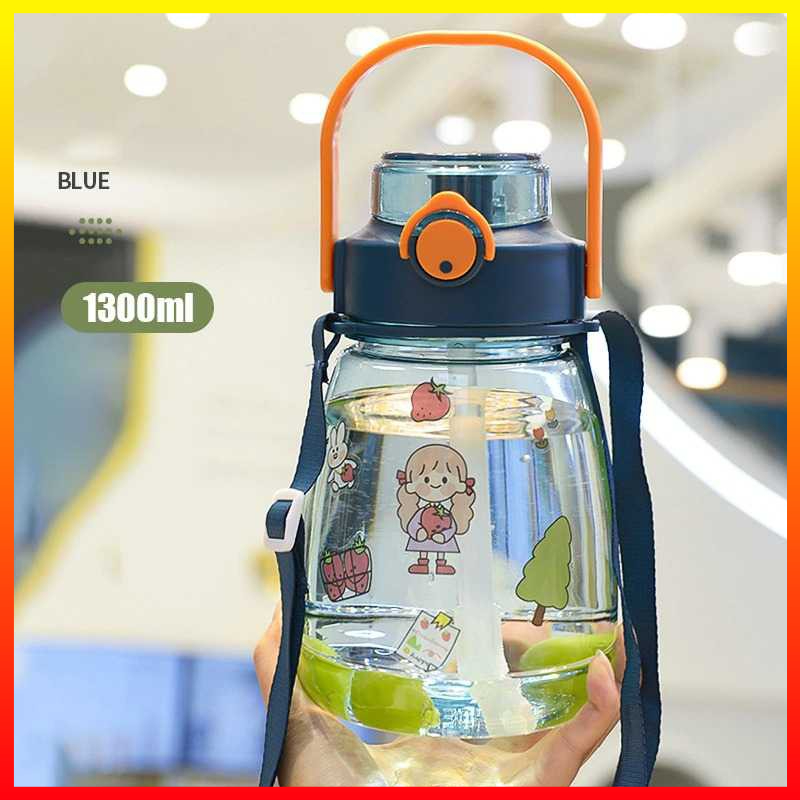 Botol Minum Anak Desain Lucu Bebas BPA Free dengan Sedotan 1300ML - 7CHA06YL