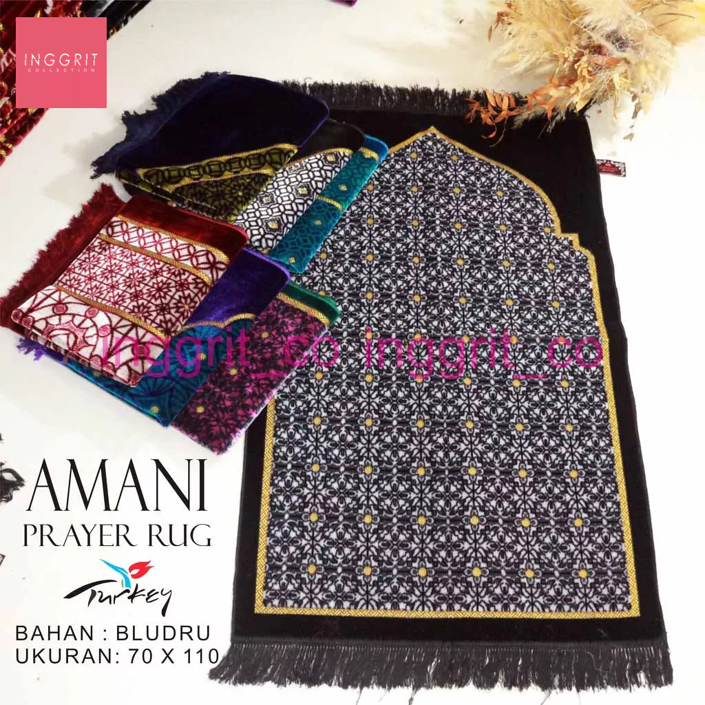 Sajadah Turki Premium Halus dan Lembut Sajadah Bludru AMANI  UK 70X110