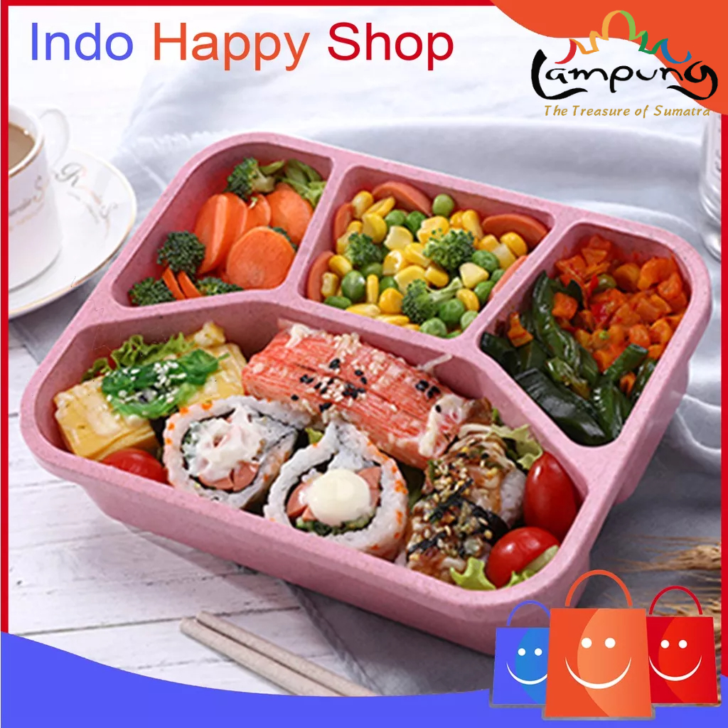 ⭐️𝐈𝐇𝐒 𝟔𝟗𝟒 𝐋𝐚𝐦𝐩𝐮𝐧𝐠⭐️Kotak Bento 4 Sekat Lunch Box Kotak Makan Bekal Serbaguna Japanese Lunch Box Microwave Oven