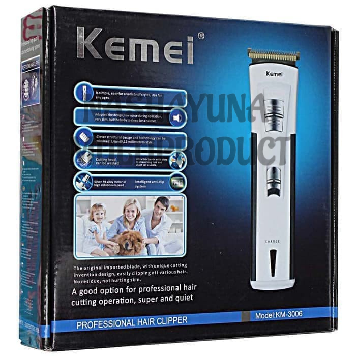 [BAYAR DI TEMPAT] ALAT CUKUR RAMBUT/MESIN CUKUR RECHARGEABLE KEMEI KM-3006 PROFESSIONAL HAIR CLIPPER