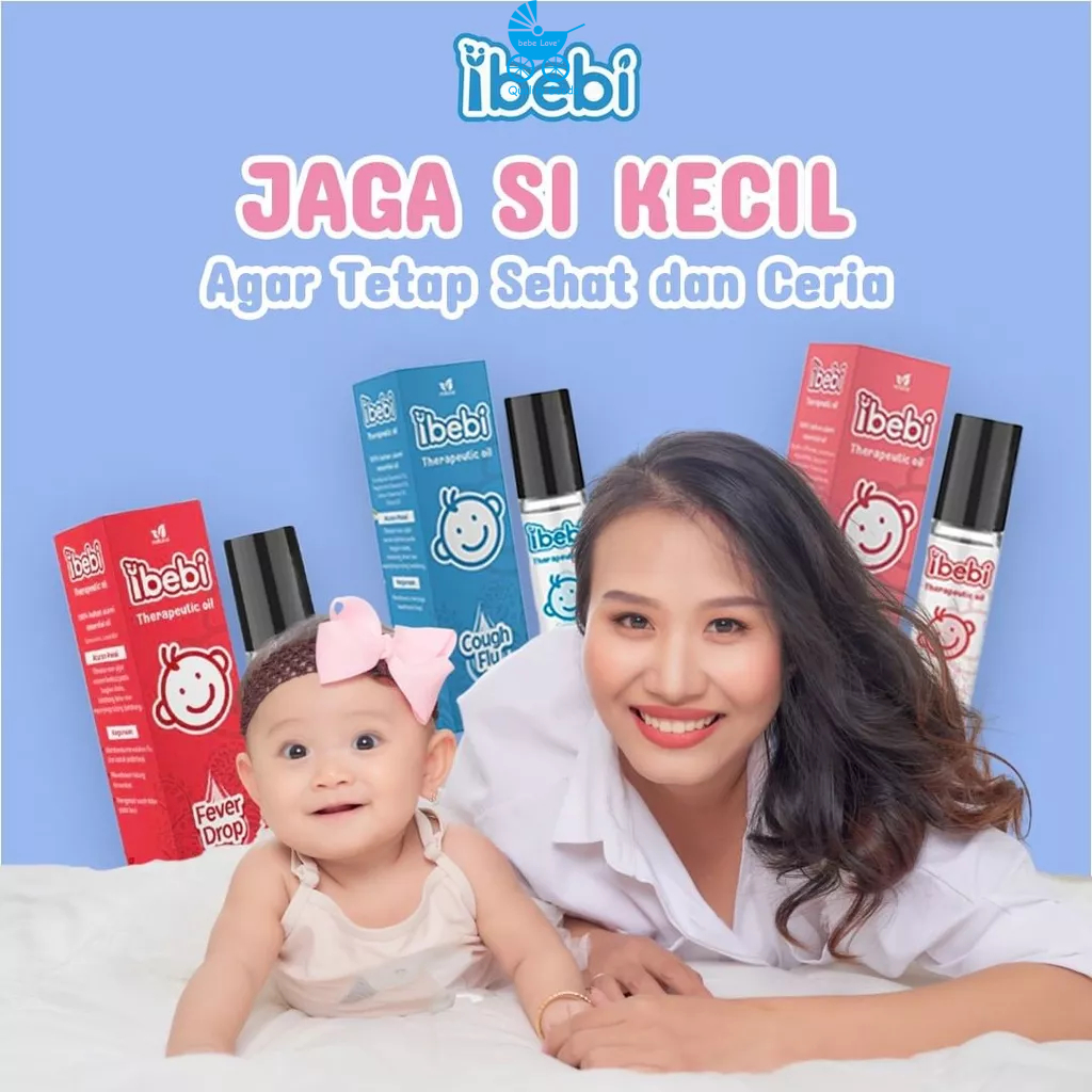 Ibebi Natural Essential Oil 8ml /Minyak Essensial / Minyak Telon/ Herbal bayi / Obat Flu Bayi / Obat