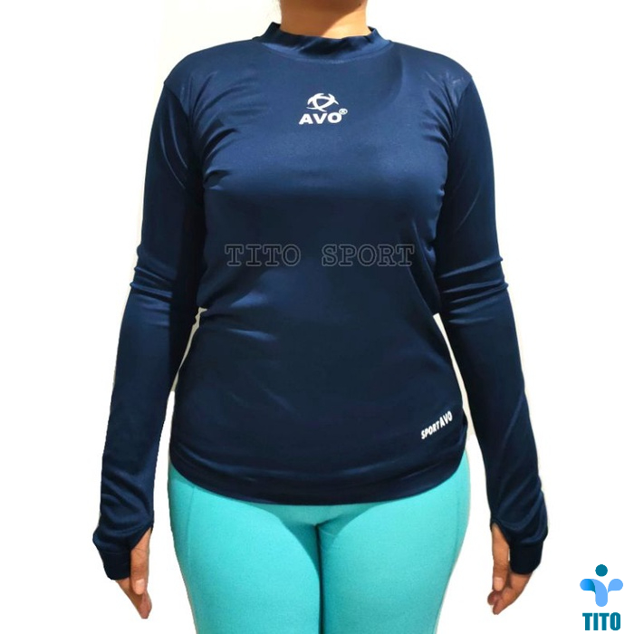 Baju Manset Olahraga Pria Wanita Pake Jempol tebal lengan panjang Baselayer