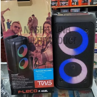 SPEAKER BLUETOTH PORTABLE FLECO F-416L SPEAKER TWS DOUBLE SPEAKER GRATIS MIC