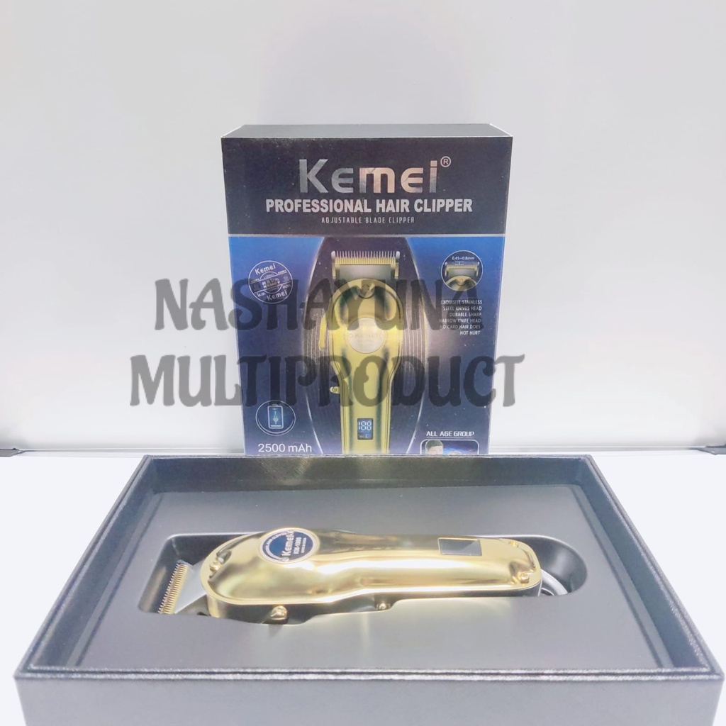 KEMEI KM 1986 STEEL MESIN CUKUR RAMBUT CHARGER HAIR CLIPPER CUKURAN CAS