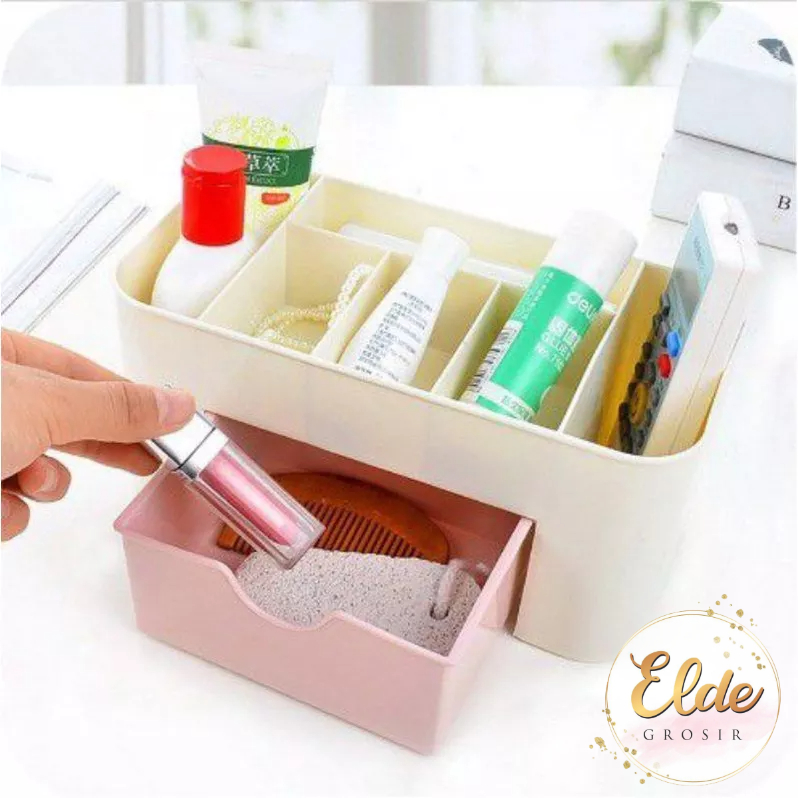 ELDE - KOREAN BEAUTY COSMETIC BOX PLASTIC / RAK KOSMETIK PLASTIK /STORAGE BOX MAKEUP BRUSH KOTAK PERHIASAN SERBAGUNA MAKE UP KOSMETIK PENYIMPANAN