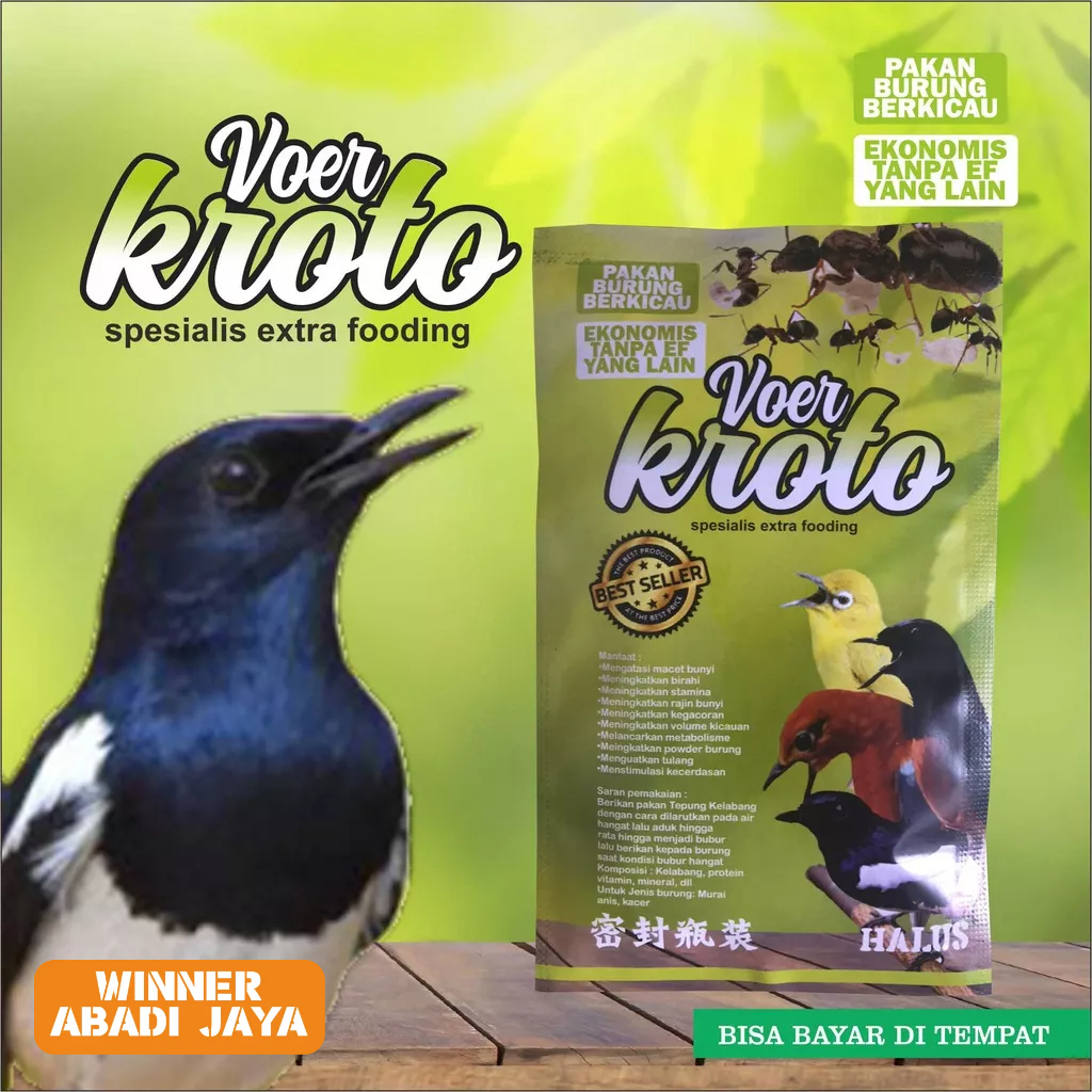 VOER KROTO PAKAN BURUNG SPESIAL KACER POCI PENAMBAH GACOR DAN STAMINA