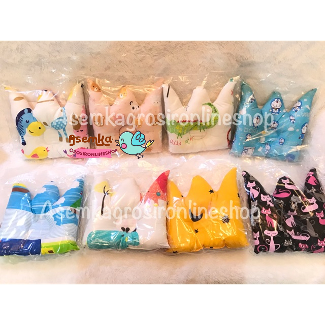 Bantal Guling kepala peyang anak / bantal mahkota crown / bantal tidur bayi / bantal new born