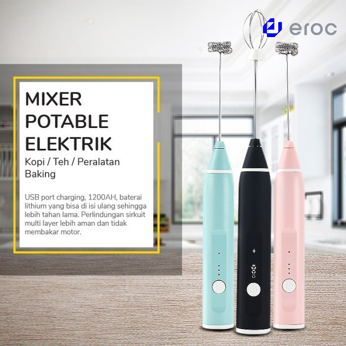 EROC Mini Electric Hand Mixer - Pengaduk Kopi Elektrik - USB and Portable - Model MX001G