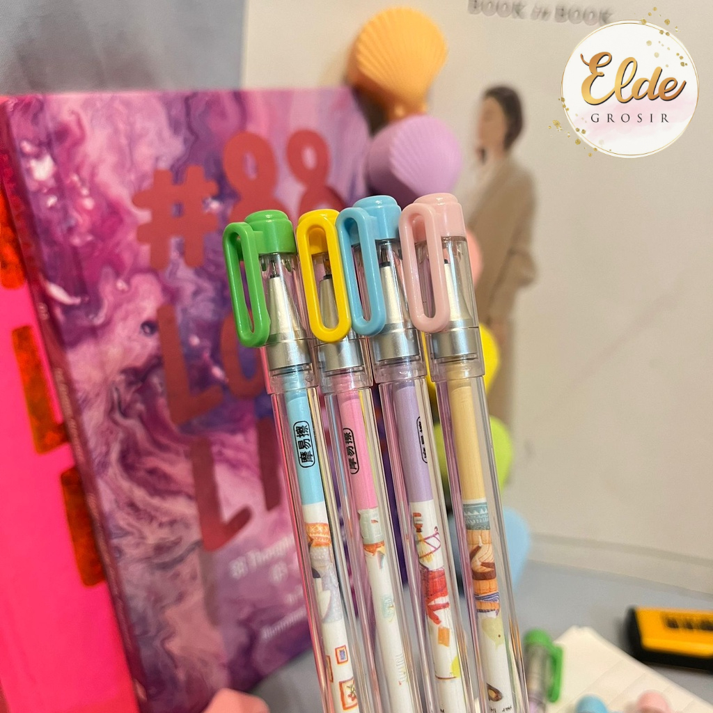 ELDE - Pulpen Pen Pena Bisa Di Hapus Karakter Animal Lucu Pen Gel Hewan Ajaib Alat Tulis Sekolah
