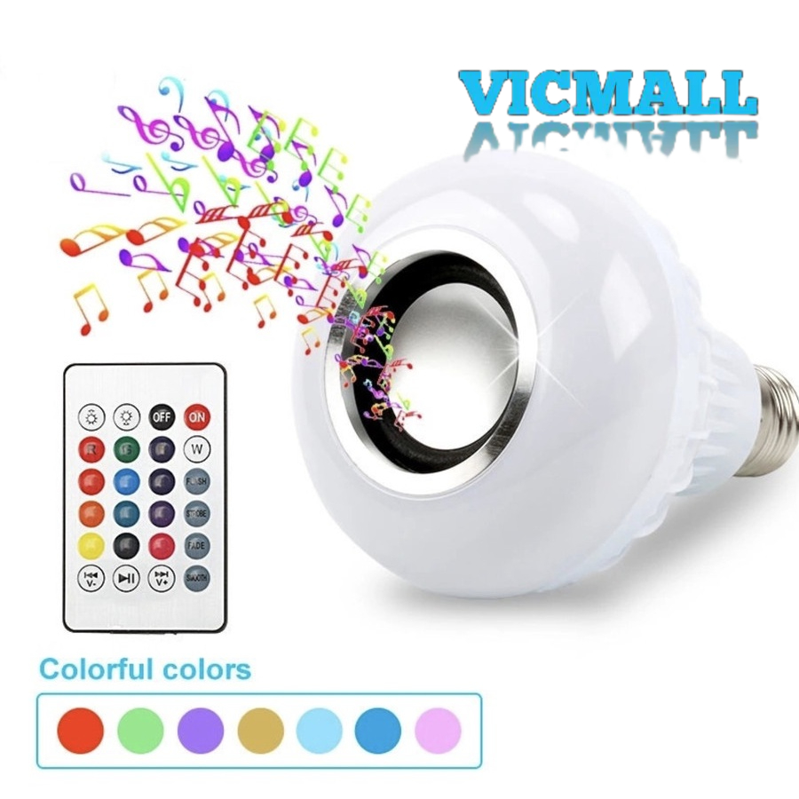 VICMALL - Speaker Bluetooth Wireless Lampu Remote Music LED