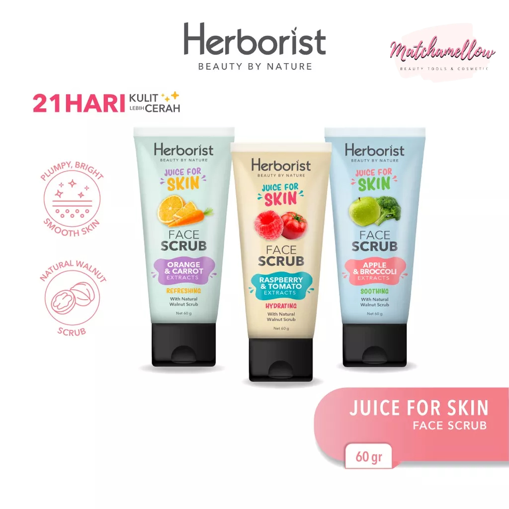 ❄️MATCHA❄️ HERBORIST JUICE FOR SKIN FACE SRCUB -  LULUR WAJAH BPOM ORIGINAL