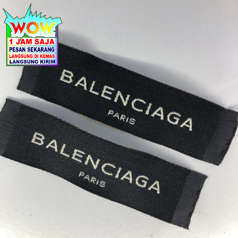 BALENCIAGA PARIS TAG LABEL WOVEN RAJUT BORDIR COTTON SUPER PREMIUM CO 1X DI KIRIM 600PCS
