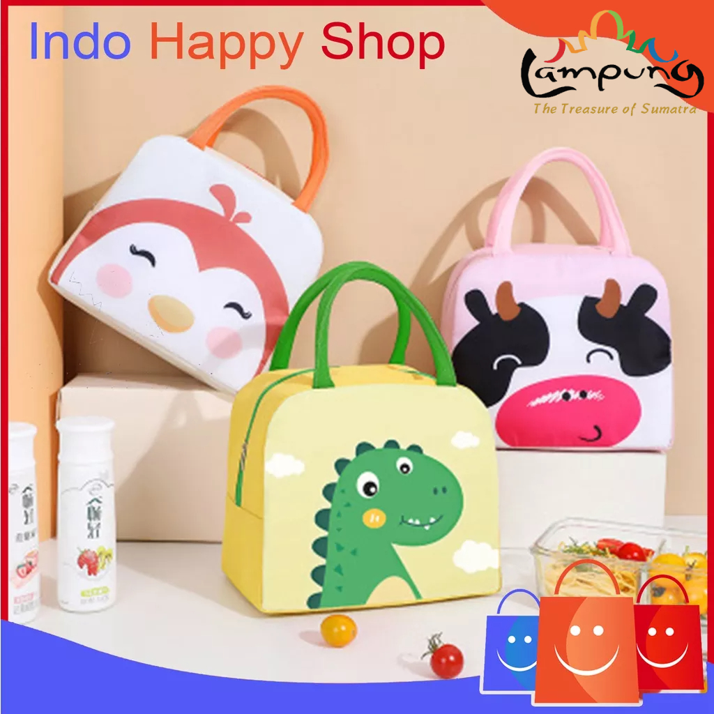 ⭐️𝐈𝐇𝐒 𝟔𝟏𝟏 𝐋𝐚𝐦𝐩𝐮𝐧𝐠⭐️Tas Bekal Lunch Cooler Bag Tas Bento Aluminium Motif Dino