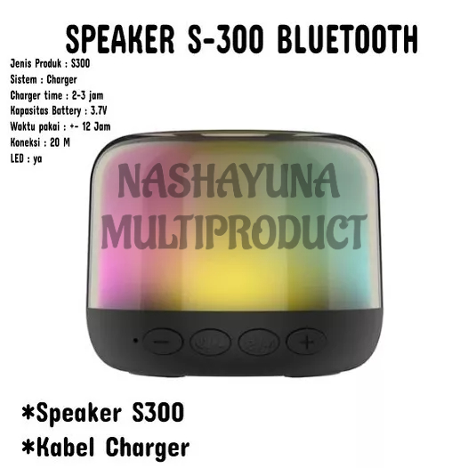 SPEAKER MINI BLUETOOTH S300 DILENGKAPI LED SUARA EXTRA BASS