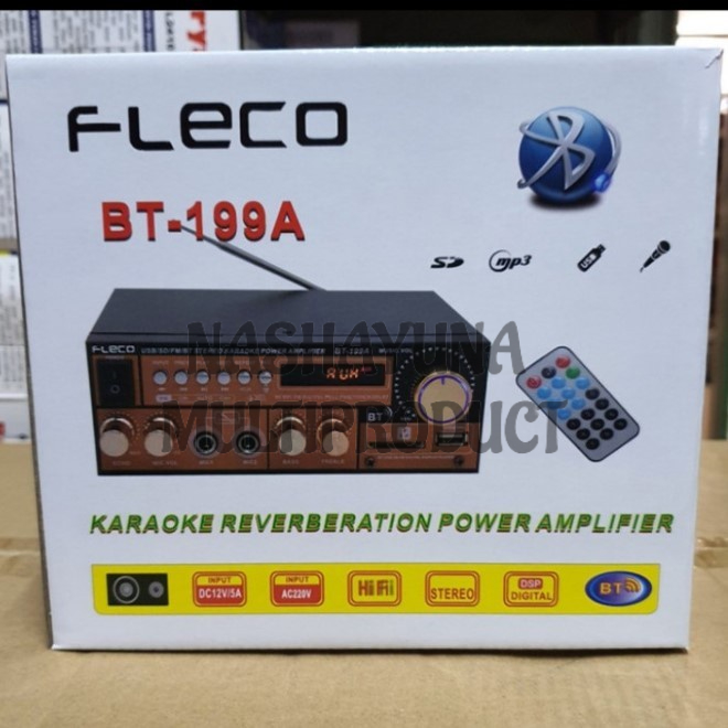 Power Amplifier Wireless Fleco BT-199A Ampli Blueooth AC DC Radio