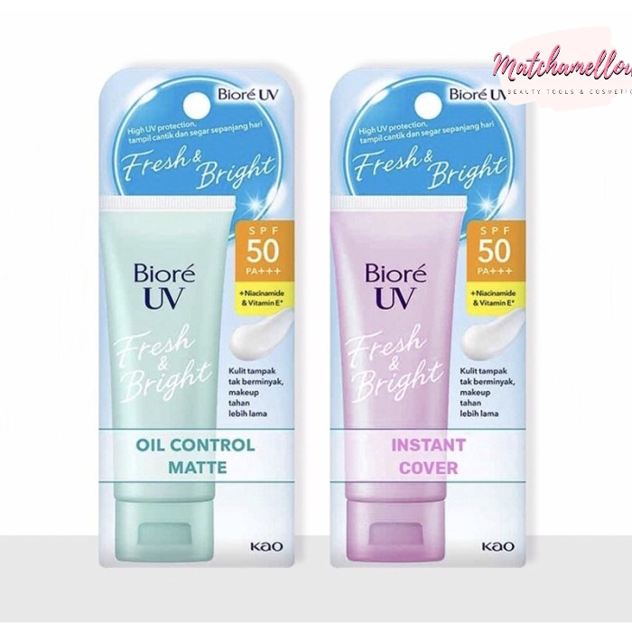 ❄️MATCHA❄️BIORE UV FRESH &amp; BRIGHT SUNSCREEN - INSTAN COVER OIL CONTROL SPF50 PA+