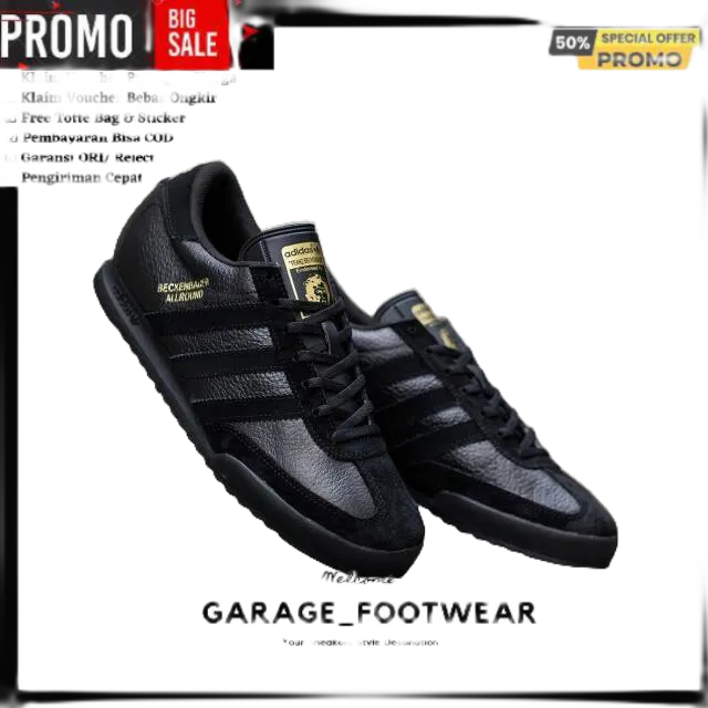 SEPATU PRIA ADIDAS BECKENBAUER FULL BLACK