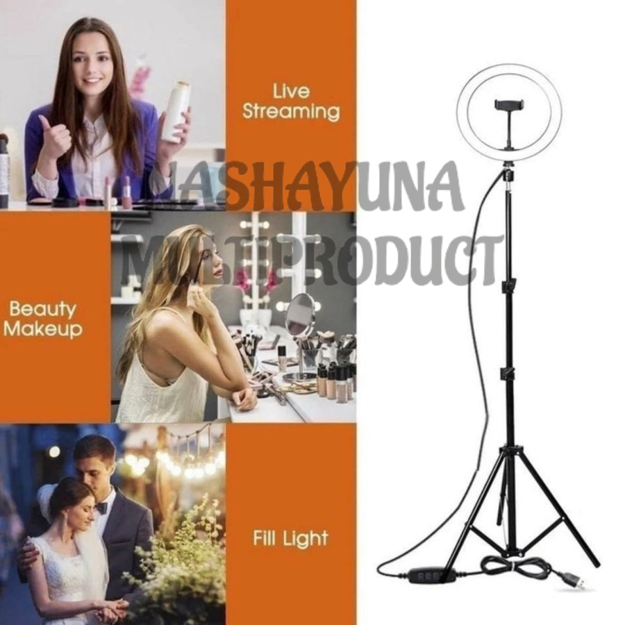 TRIPOD HP RINGLIGHT STAND - PAKET LENGKAP RING LIGHT 26CM TRIPOD 2M